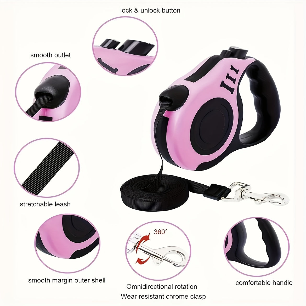 Colorful Double Retractable Leash